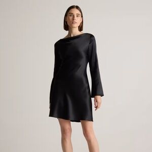 (NWT) Quince 100% Washable Silk Long Sleeve Mini Dress